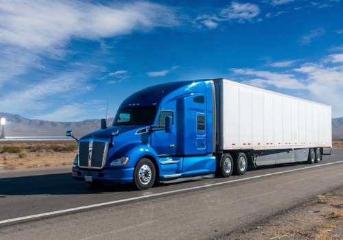 A dry van truck used by freight carriers in Illinois