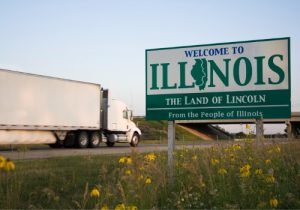 semi truck entering illinois