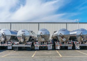 Bulk Liquid Transport Iowa 1 A line of bulk transports ready to travel throughout the Midwest