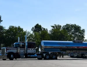 A Non-Hazardous Liquid Tanker parked at Stoller Trucking HQ