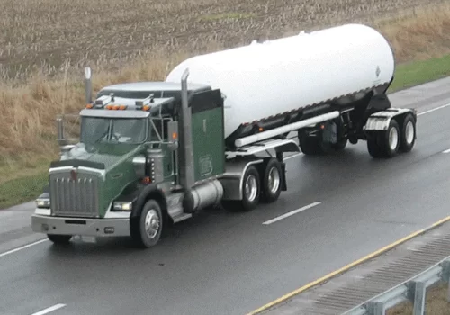 A liquid tanker truck used for Food Grade Transportation in Indiana